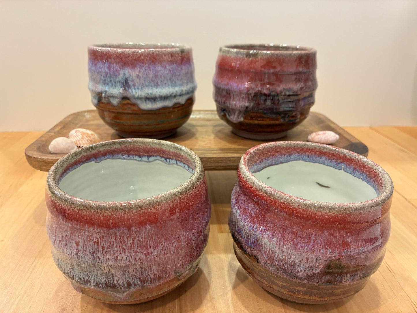 Cozy Handleless Purple and Brown Mug