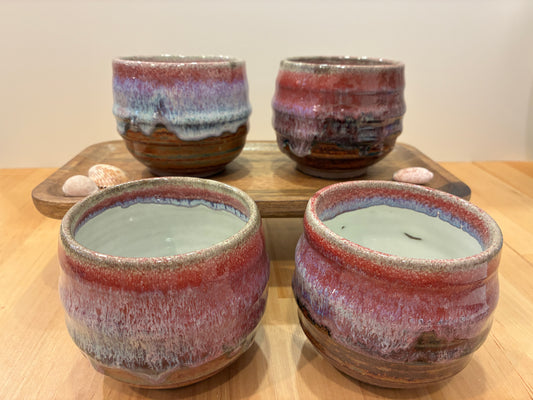 Cozy Handleless Purple and Brown Mug