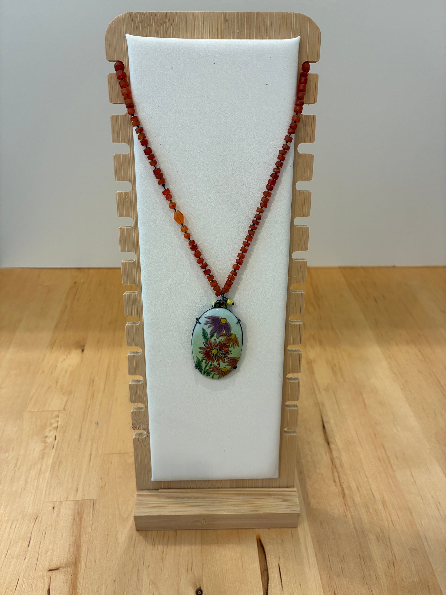 Carnellian & Enamel Necklace
