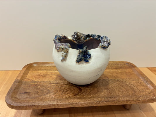 White and Lavender Coral Vase Vessel