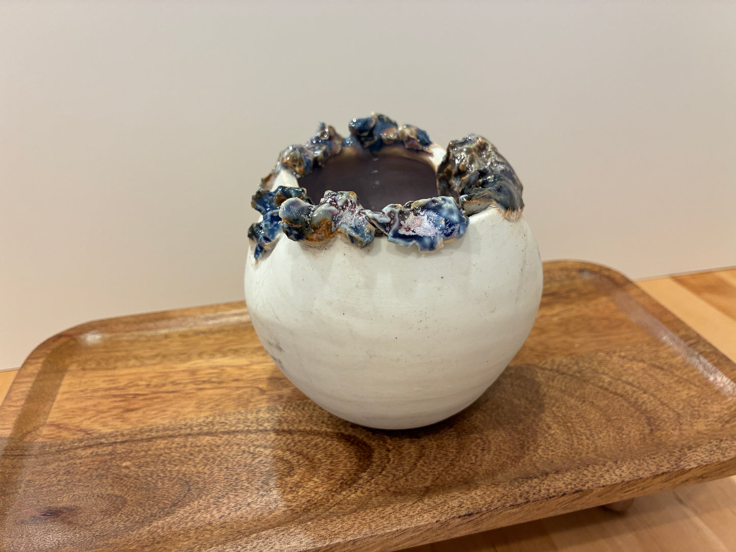 White and Lavender Coral Vase Vessel