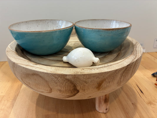 Aqua Speckled Ceramic Bowl