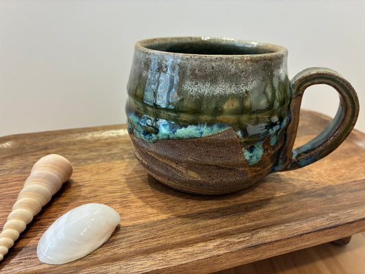 Green and Brown Mug- Forest Meets Ocean