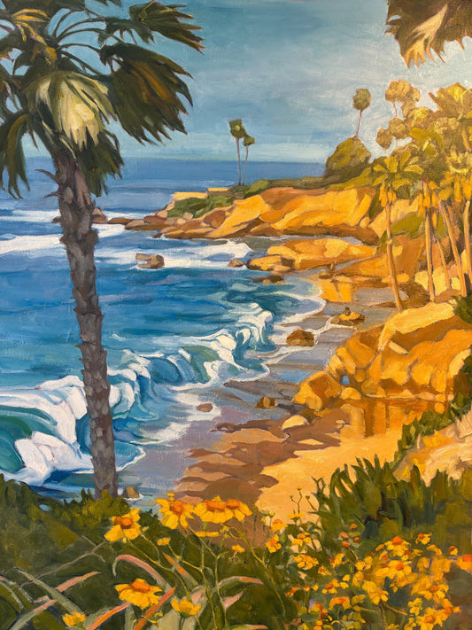 Heisler Park High Tide – Original Oil Painting by Sonny Craig Gurule
