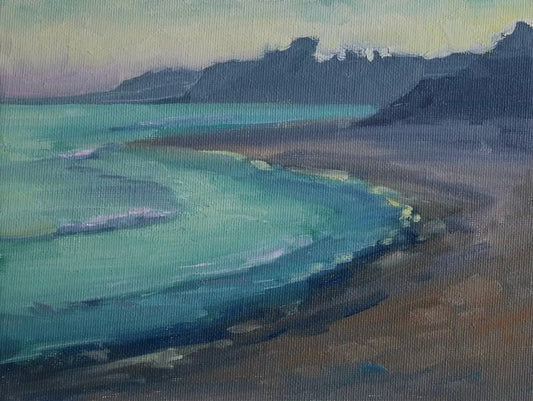 Walk Along the Beach – Original Plein Air Oil Painting by Claire Miller