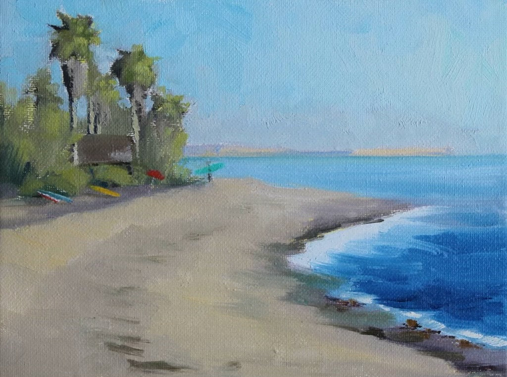 San Onofre Beach Day – Original Plein Air Oil Painting by Claire Miller