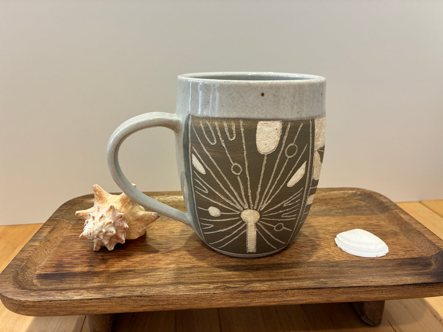 Botanical Leaf Panel Ceramic Mug