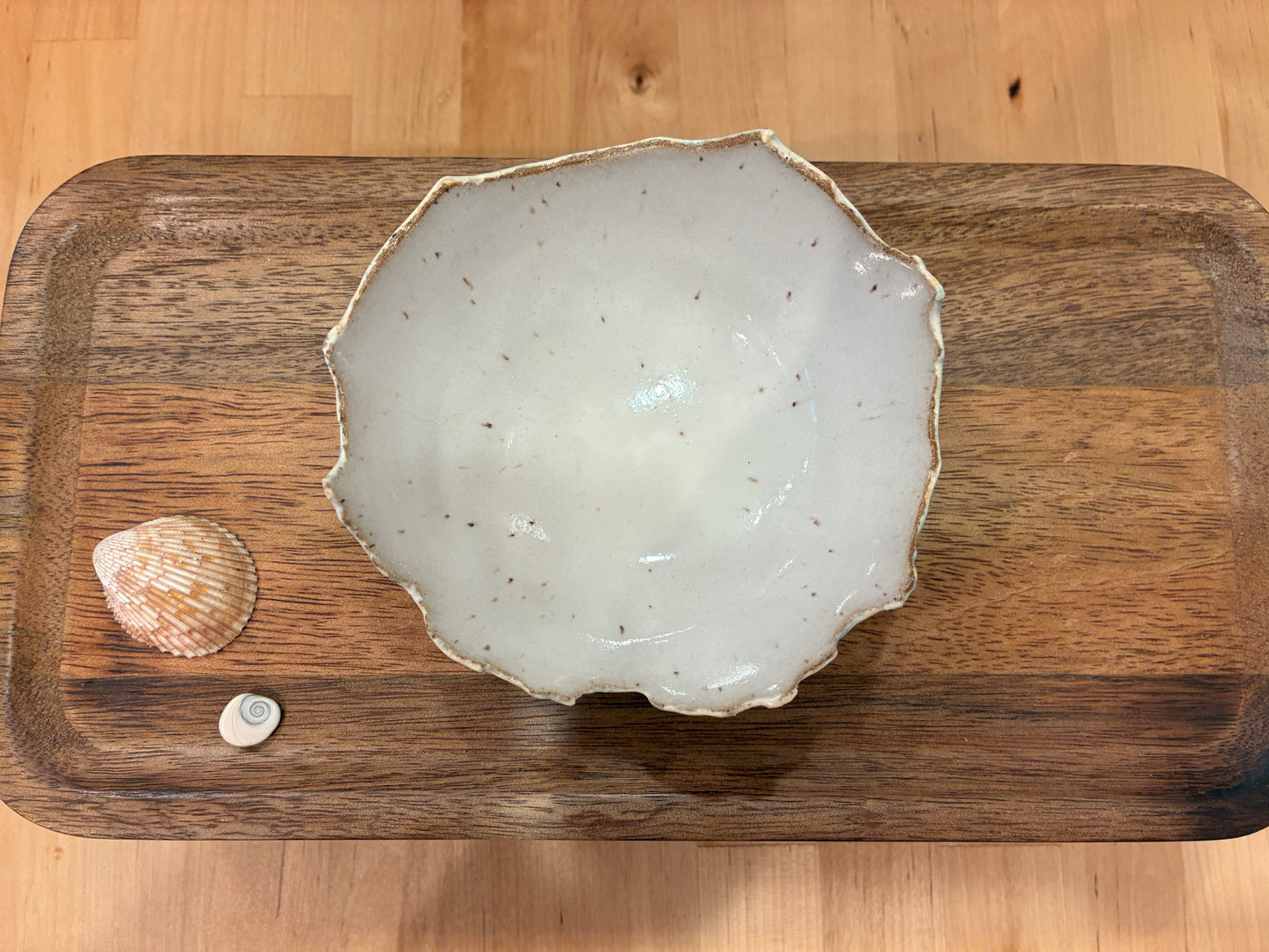Aqua Torn-Edge Ceramic Bowl