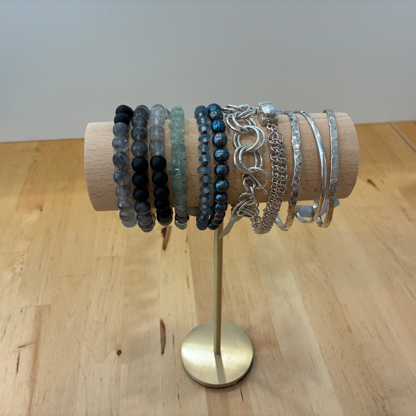 Handwoven Chainmail Sterling Silver Bracelet with Pearl Clasp