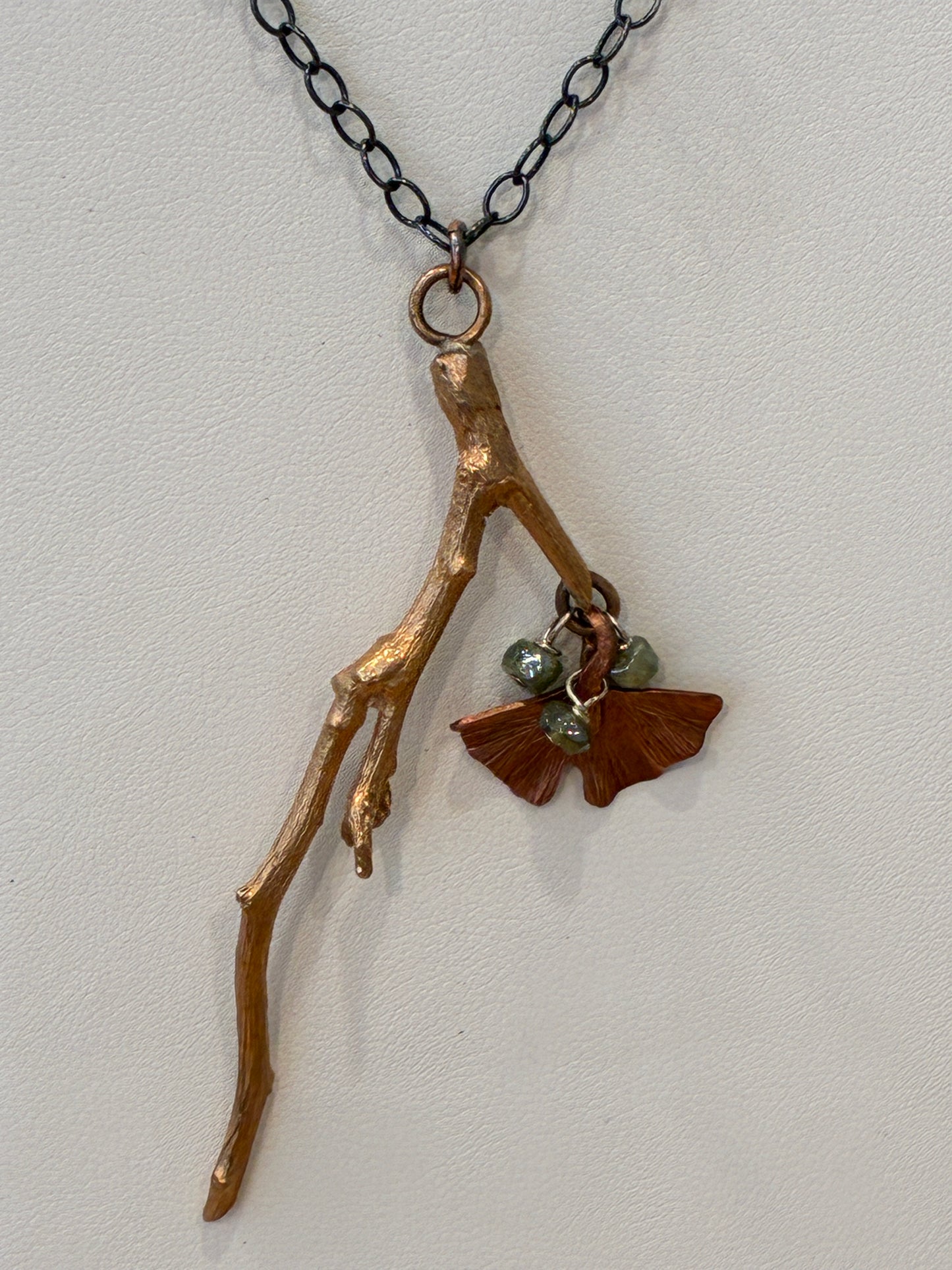 Nature's Elements Necklace with Ginkgo Leaf