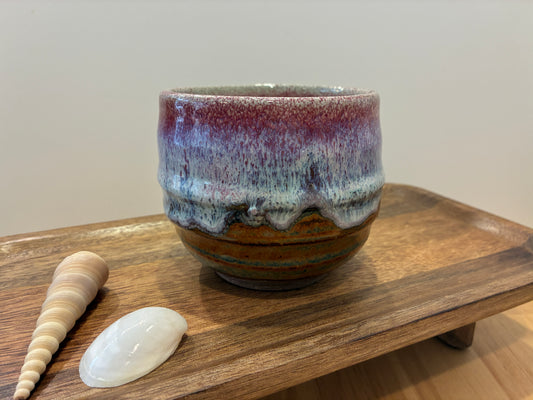 Cozy Handleless Purple and Brown Mug