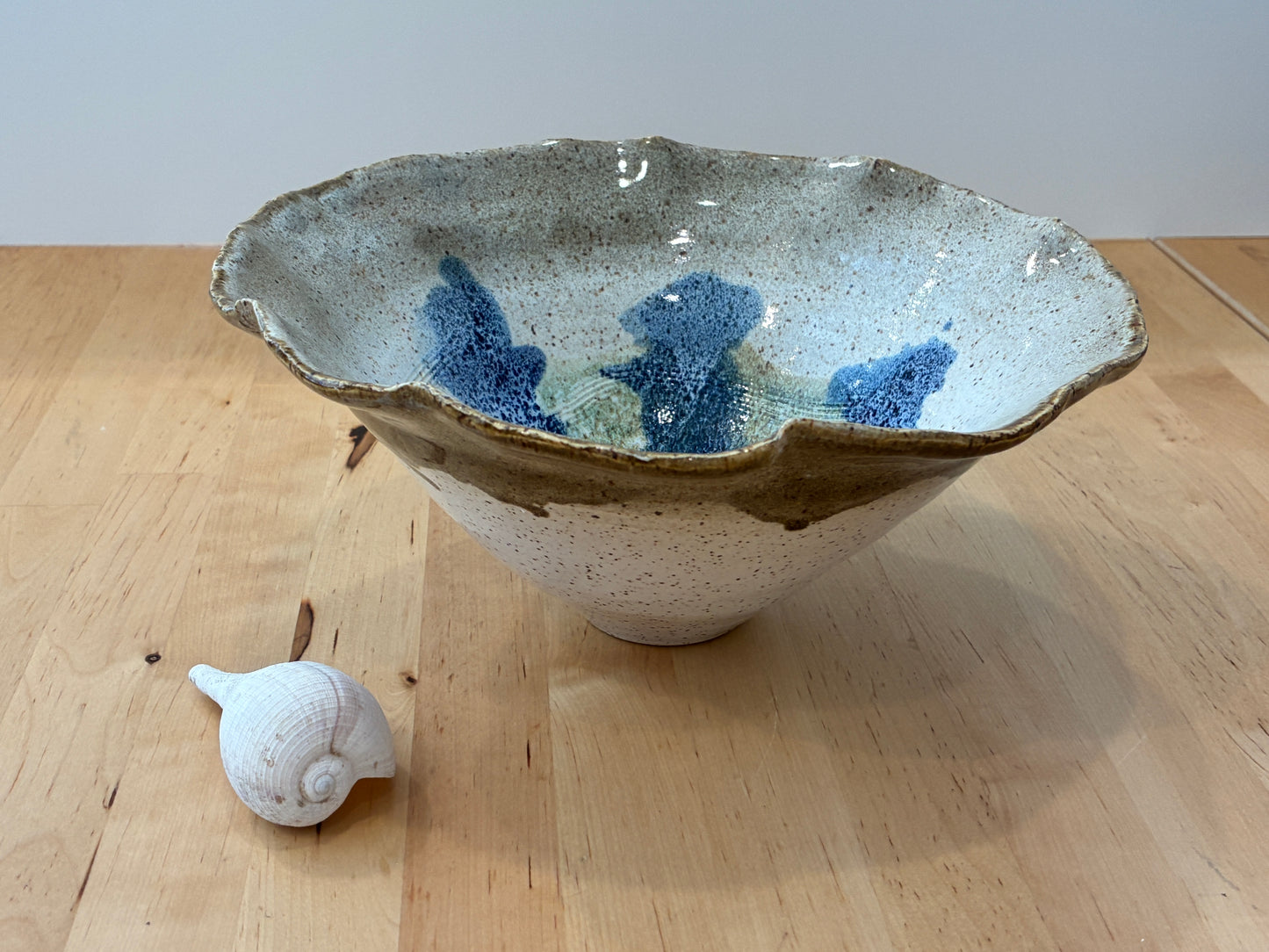 Sea Floor Ruffled Ceramic Bowl